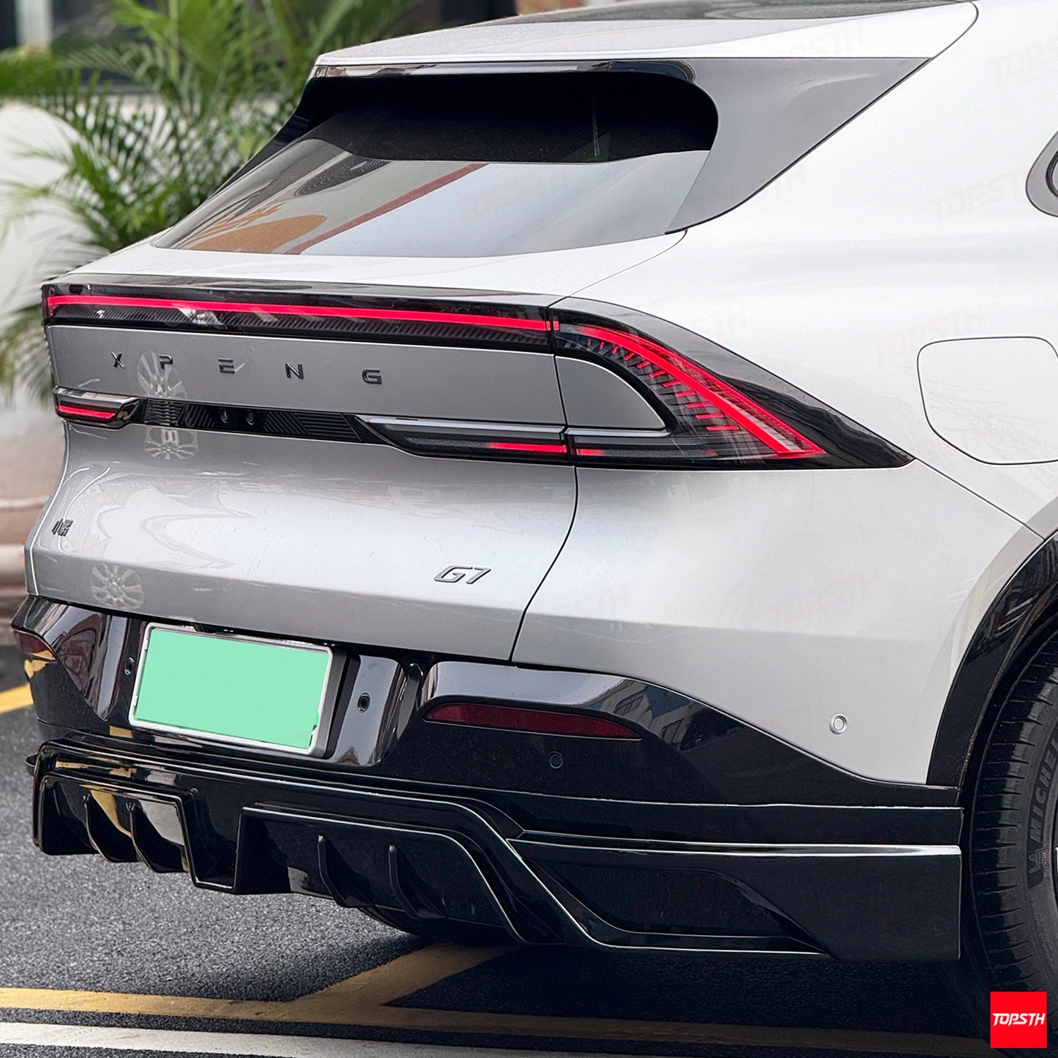 TOPSTH TP Style ABS Body Kit for 2025+ Xpeng G7, Front Lip Close Up.