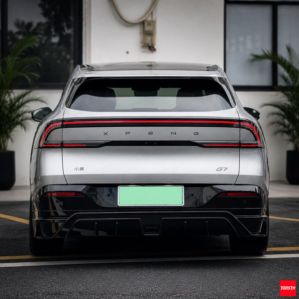 TOPSTH TP Style ABS Body Kit for 2025+ Xpeng G7, Rear Diffuser Detail.