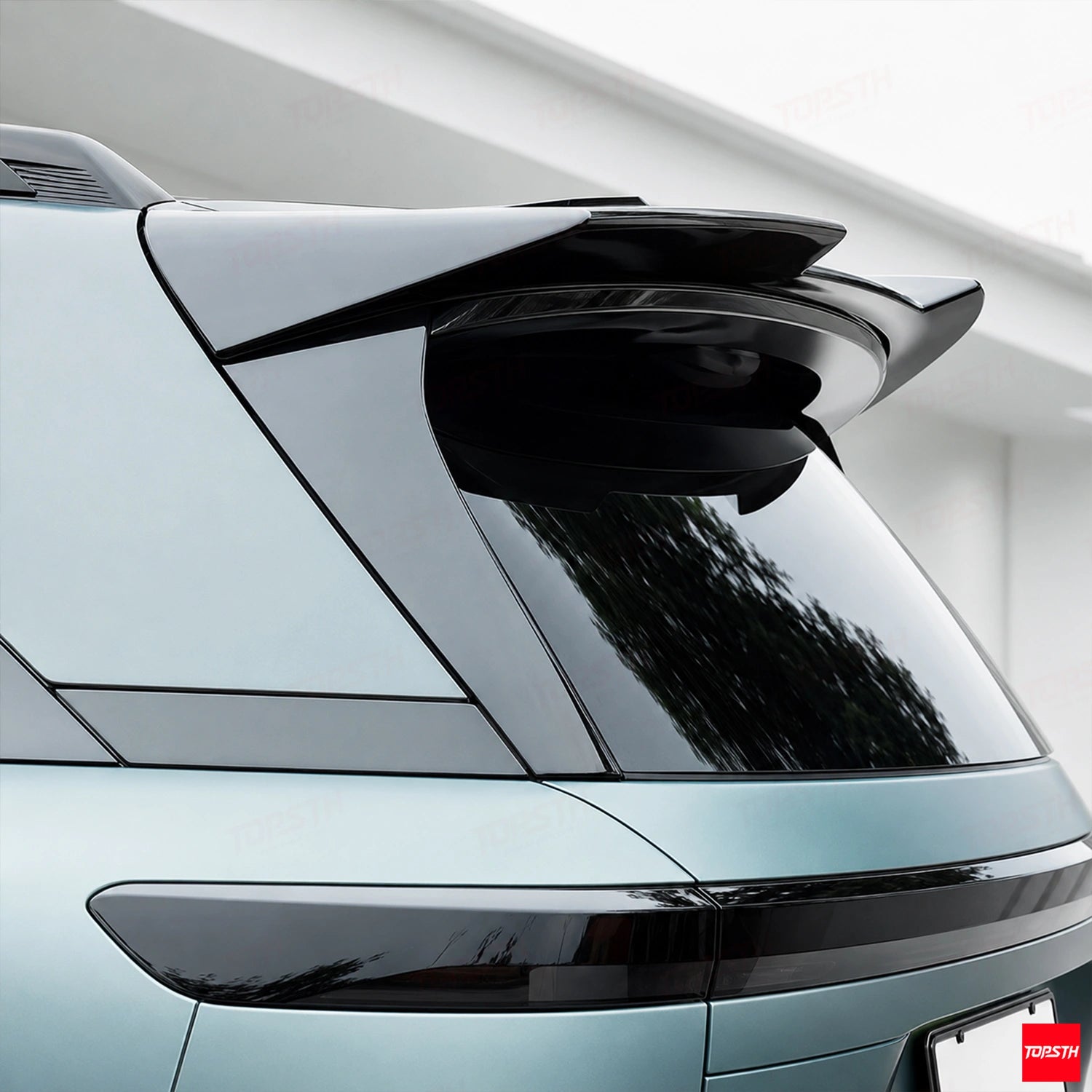 TOPSTH Performance Style ABS Rear Spoiler for 2025+ XPeng G9, Rear 3 Quarter View.