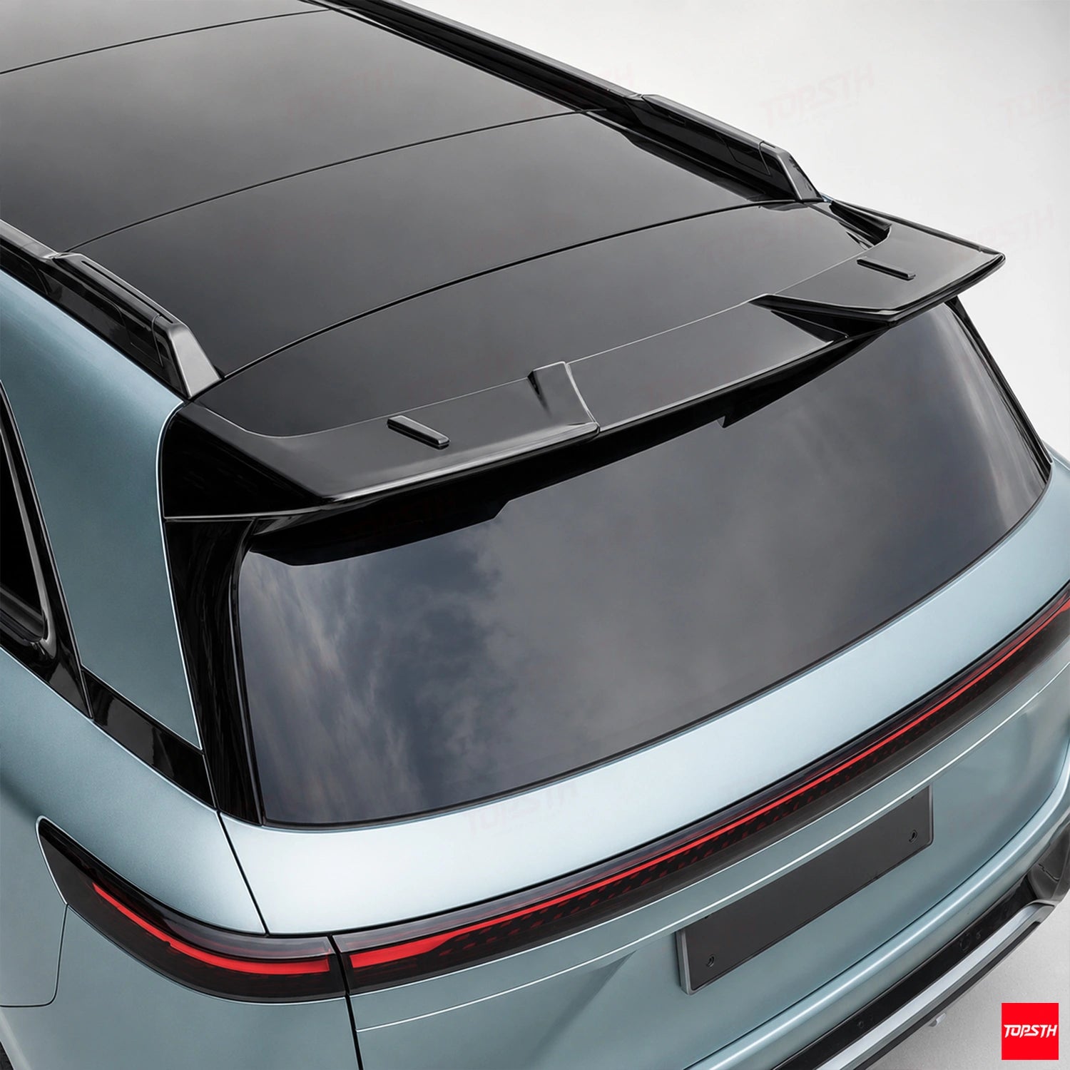 TOPSTH Performance Style ABS Rear Spoiler for 2025+ XPeng G9, Rear 3 Quarter View.