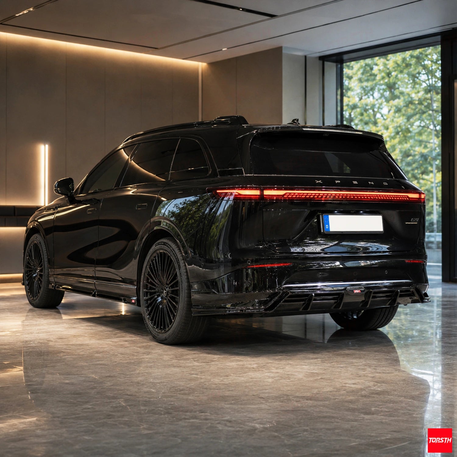 TOPSTH YG Style ABS Body Kit for 2025+ XPeng G9, Side Skirts Detail.