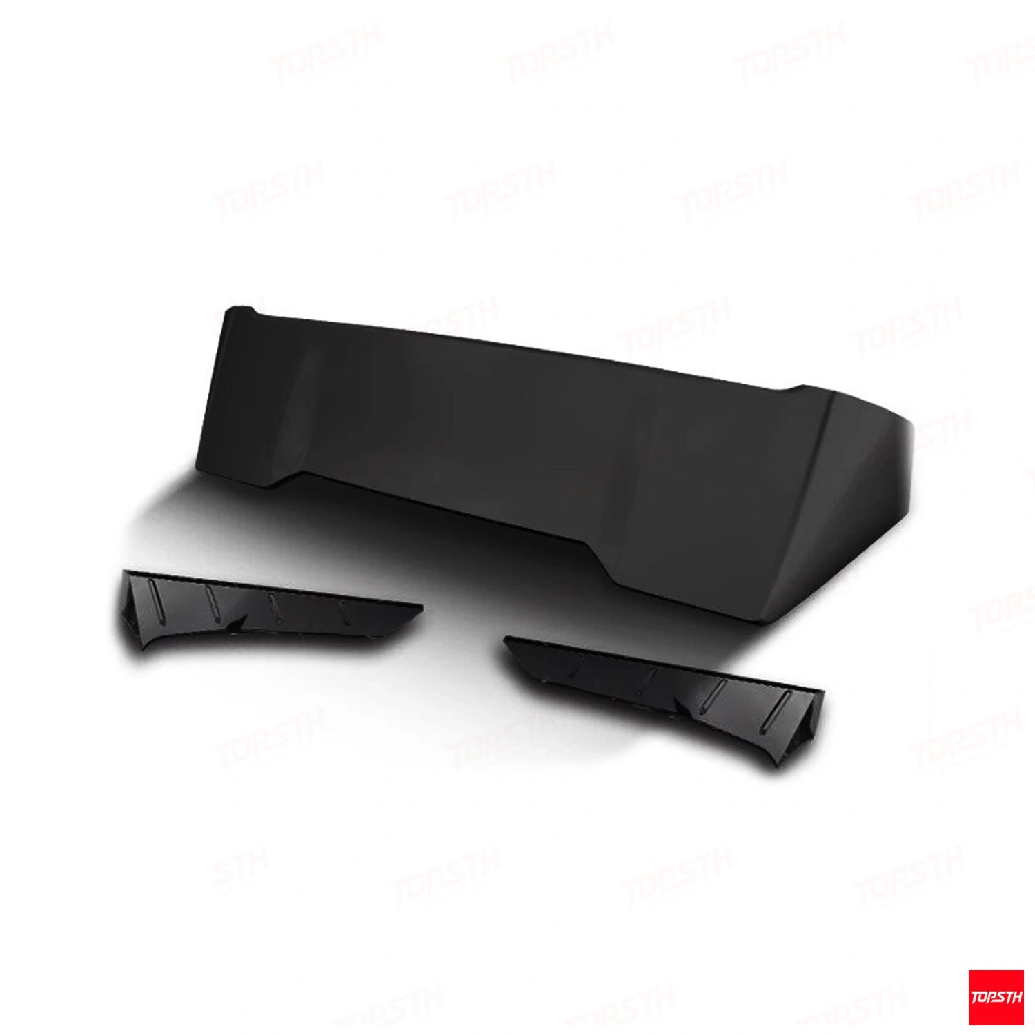 TOPSTH YG Style ABS Rear Spoiler for 2024+ XPeng X9, Rear 3 Quarter View.